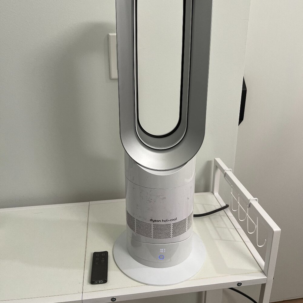 Dyson Hot+Cool AM09 Bladeless Fan Heater W/ REMOTE WhiteSilver - Works Perfect